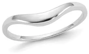 Classic Swirl Ring Band in 14K White Gold