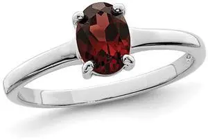 1.90 Carat (ctw) Oval-Cut Red Garnet Ring in Sterling Silver