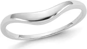 Classic Swirl Ring Band in 14K White Gold