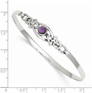 Sterling Silver Purple Amethyst Bangle Bracelet