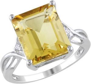 Citrine and White Topaz 6.63 Carat (ctw) Infinity Ring in Sterling Silver