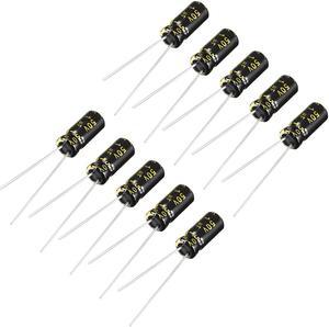 Aluminum Radial Electrolytic Capacitor 1uF 50V Life 5 x 11 mm Black 10pcs