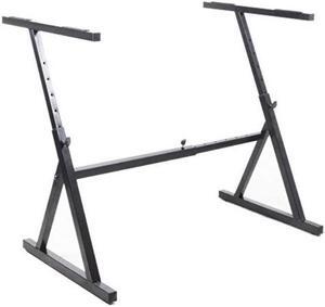 heavy duty folding keyboard stand  sturdy reinforced z design w/ adjustable width & height, foam padded arms, digital piano stand, fits 5488 key electric pianos, for travel & storage  pyle pkst38