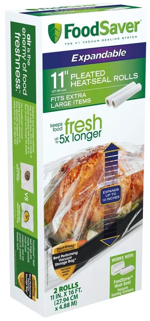 FoodSaver 11" x 16' Expandable Vacuum Seal Rolls, 2 Pack FSFSBFEX626-NP FoodSaver 11" x 16' Expandable Vacuum Seal Rolls, 2 Pack FSFSBFEX626-NP