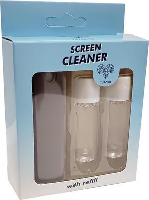 Screen Cleaner - Spray + Microfiber Body + 2X Refills - Innovative Cleaning Solution - On The Go Screen Cleaner - Gray - TRX-SCB-02