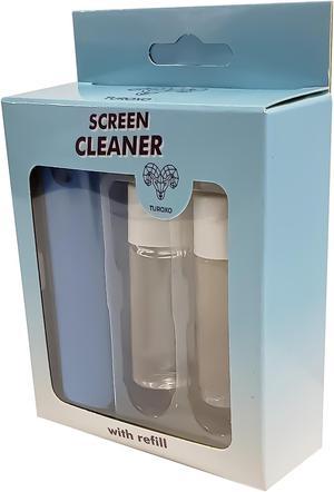 Screen Cleaner - Spray + Microfiber Body + 2X Refills - Innovative Cleaning Solution - On The Go Screen Cleaner - Blue - TRX-SCB-01