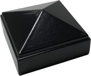 Decorex Hardware 2" x 2" Aluminium Pyramid Post Cap for Metal Posts - Pressure Fit - Black