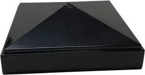 Decorex Hardware 4" x 4" Aluminium Pyramid Post Cap for Metal Posts - Pressure Fit - Black