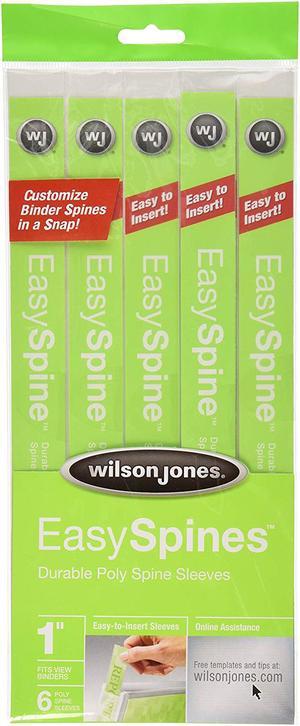 Wilson Jones EasySpines Binder Inserts, 1 Inch Width, 6 per Pack, Clear (W35513)