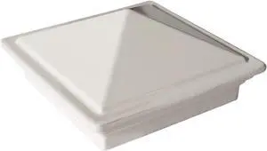 2" x 2" Aluminium Pyramid Post Cap for Metal Posts - Pressure Fit - White (DHPPC20WF)