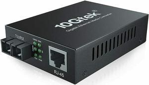 Gigabit Ethernet Media Converter, Dual SC Fiber optic media converter, fiber to ethernet Network Switch,1000Base-LX to 10/100/1000Base-Tx, up to 20km
