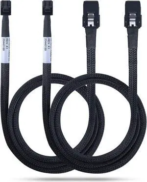 2 Pack Internal Mini SAS HD SFF-8643 to Mini SAS SFF-8087 Cable, RoHS 100 Ohms SAS2.1, 1m 2 Pack Internal Mini SAS HD SFF-8643 to Mini SAS SFF-8087 Cable, RoHS 100 Ohms SAS2.1, 1m