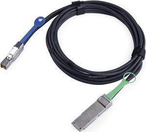 10Gtek External Mini SAS HD SFF-8644 to QSFP(SFF-8436) Hybrid SAS Cable, 30AWG, 100-Ohm, 2-m(6.56ft)