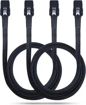 12G Internal Mini SAS HD SFF-8643 to SFF-8643 Cable, with Sideband, 100-Ohm, 0.8-m(2.6ft), 2 Pack