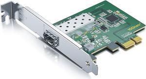 10Gtek Gigabit Network Adapter Card, w/ Intel® Ethernet Controller I210-AS, Single SFP Port PCIe v2.1 (2.5 GT/s), Support Windows, Windows Server, Centos, Ubuntu, SUES, Freebsd/VMware