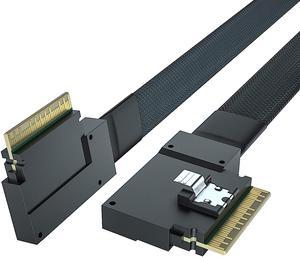 24G Internal SlimSAS SFF-8654 to SFF-8654 8i Cable, SAS 4.0, 100-ohm, 0.5-m(1.65ft)