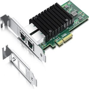 10Gtek For 10 GbE Intel Ethernet Converged Network Adapter Card X550-T2 w/ Controller X550-AT2, Dual RJ45 ports to PCIe 3.0 x4, PCI Express Ethernet LAN Adapter Support Windows Server/Linux/ESX