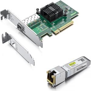 10Gb Network Card with Intel 82599EN Controller, Single SFP+, PCIe x8 Ethernet LAN Adapter, Compare to Intel X520-DA1(Intel E10G42BTDA) with 1 Pc 10GBase-T ,Support Windows Server/Linux/VMware