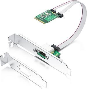 M.2 A+E Key 2.5G Gigabit Ethernet Network Card w/ 2500Mbps RTL8125B chipset & 18cm cable length
