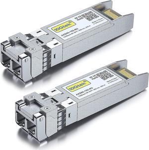 10Gtek 10GBase-SR SFP+ LC Transceiver, 10G 850nm Multimode SFP Module, up to 300 Meters, for Cisco SFP-10G-SR, Meraki MA-SFP-10GB-SR, Ubiquiti UniFi UF-MM-10G, Fortinet, TP-Link and More, Pack of 2