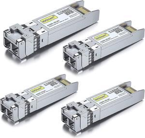 4-PACK 10GBase-SR SFP+ Transceiver, 10G 850nm MMF, up to 300 Meters, Compatible with Ubiquiti UniFi UF-MM-10G