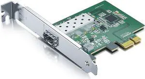 10Gtek Gigabit Network Adapter Card, w/ Intel® Ethernet Controller I210-AS, Single SFP Port PCIe v2.1 (2.5 GT/s), Support Windows, Windows Server, Centos, Ubuntu, SUES, Freebsd/VMware
