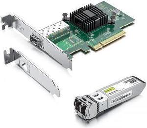 10Gtek Compare to Intel X520-DA1(Intel E10G42BTDA) with a 10GBase-SR SFP+ Transceiver, 10Gb Network Card with Intel 82599EN Controller, Single SFP+, PCI Express Ethernet LAN Adapter