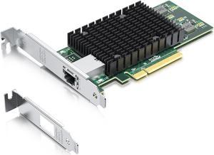 10Gtek For Intel X540-T1, 10 Gigabit Ethernet Network Adapter, Single RJ45 to PCIe x8, with Intel X540-BT1 Controller, 10Gbps PCIe Network Card, Support Windows Server/Windows/Linux/ESX