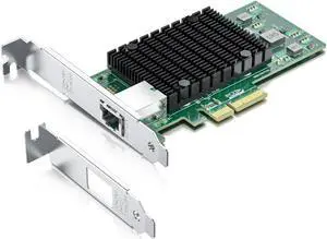 10Gtek For 10 GbE Intel Ethernet Converged Network Adapter Card X550-T1 w/ Controller X550-AT, Single RJ45 port to PCIe 3.0 x4, Support Windows Server/Windows/Linux/ESX