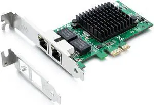 10Gtek 10/100/1000Mbps Gigabit Ethernet Converged Network Adapter with Intel 82576 Chip | Ethernet PCI Express Network Card | Dual RJ45 Copper Ports | PCI Express 2.0 X1 | Compare to Intel E1G42ET