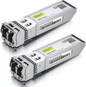 10Gtek 10GBase-LR SFP+ Transceiver, 10G 1310nm SMF SingleMode Fiber Optic Module, 10km, for Cisco SFP-10G-LR, Meraki MA-SFP-10GB-LR, Ubiquiti UniFi UF-SM-10G, Fortinet, Mikrotik and More, Pack of 2