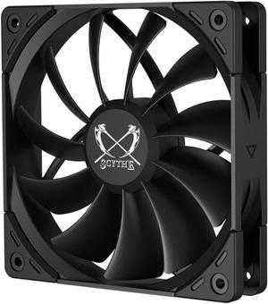 Scythe Kaze Flex II 120 PWN - 1200 RPM, 120mm x 25mm Air Flow Optimized Quiet Operating Computer Case Fan, Fluid Dynamic Bearing, 4-Pin Connector, Single Pack, Black