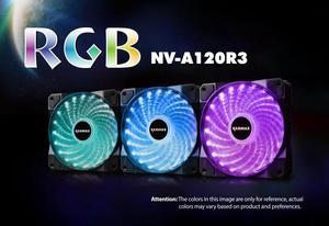 Raidmax NV-A120R3 RGB, 3*120mm RGB LED Fans PWM