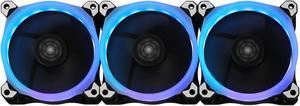 Raidmax NV-R120FBR3 120mm Customizable Addressable RGB LED Case Fan, ASUS Aura Sync and MSI Mystic Light Sync Compatible, 3 Fan w/ Controller