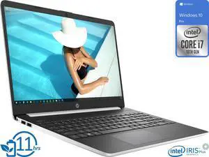 HP 15 Notebook, 15.6" HD Display, Intel Core i7-1065G7 Upto 3.9GHz, 8GB RAM, 512GB NVMe SSD, HDMI, Card Reader, Wi-Fi, Bluetooth, Windows 10 Pro