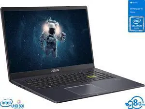 ASUS L510MA Laptop, 15.6" FHD Display, Intel Celeron N4020 Upto 2.8GHz, 4GB RAM, 128GB eMMC, HDMI, Wi-Fi, Bluetooth, Windows 10 Home S (L510MA-WB04)