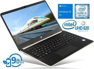 HP 14 Notebook, 14" HD Touch Display, Intel Core i3-8145U Upto 3.9GHz, 8GB RAM, 256GB NVMe SSD, HDMI, Card Reader, Wi-Fi, Bluetooth, Windows 10 Pro