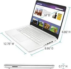 HP 14 Laptop, 14" HD Display, Intel Celeron N4120 Upto 2.6GHz, 4GB RAM, 64GB eMMC, HDMI, Card Reader, Wi-Fi, Bluetooth, Windows 10 Home S (685K1UA)