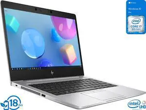 HP EliteBook 830 G6 Notebook, 13.3" IPS FHD Display, Intel Core i7-8665U Upto 4.8GHz, 16GB RAM, 512GB NVMe SSD, HDMI, Thunderbolt, Wi-Fi, Bluetooth, Windows 10 Pro (9VU65UT)