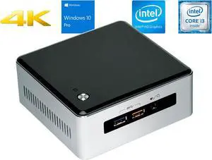 Intel NUC5i3RYH Mini Desktop, Intel Dual-Core i3-5010U 2.1GHz, 8GB RAM, 256GB SSD, MiniDP, MiniHDMI, Wi-Fi, Bluetooth, Windows 10 Pro