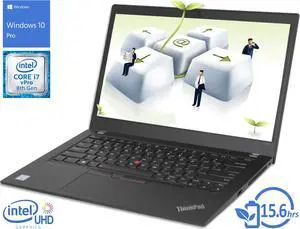 Lenovo ThinkPad T480s Notebook, 14" FHD Touch Display, Intel Core i7-8650U Upto 4.2GHz, 16GB RAM, 256GB NVMe SSD, HDMI, Thunderbolt, Card Reader, Wi-Fi, Bluetooth, Windows 10 Pro