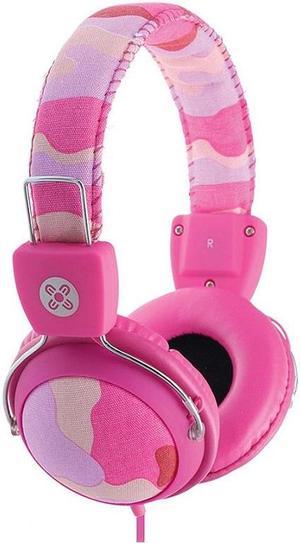 Moki ACC-HPCAMP Camo In-line Mic Headphones- Pink