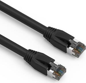 Fuji Labs 1Ft Cat8 S/FTP Ethernet Network Cable 2GHz 40G (Cat 8, Black)