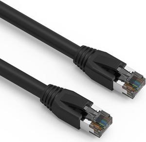 Fuji Labs 2Ft Cat8 S/FTP Ethernet Network Cable 2GHz 40G (Cat 8, Black)