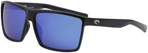 Costa Del Mar Rincon 580G Sunglasses, Shiny Black/Blue Mirror - RIN 11 OBMGLP