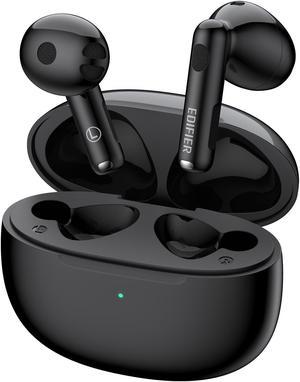 Edifier W220T True Wireless Earbuds Bluetooth V5.3 Semi-in-Ear Earphones with Mic, IP54 Waterproof Stereo Headphones with Immersive Premium Sound & 4 Noise Cancelling Mics for Clear Calls, Black
