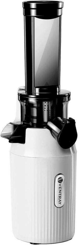 Ventray Essential Ginnie Juicer, Compact Small Cold Press Juicer, Masticating Slow Juicer with 60RPM Low Speed, Easy to Clean & Nutrient Dense, Eco-Friendly Packaging, White