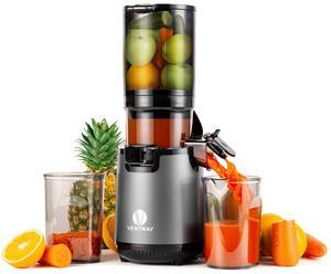 Ventray 900 Slow Masticating Juicer, Cold Press Juicer with 5.1" Extra Large Wide Feed Chute Electric Slow Juicer Machine Fit Whole Fruits Vegetables, High Juice Yield, Easy to Clean with Brush