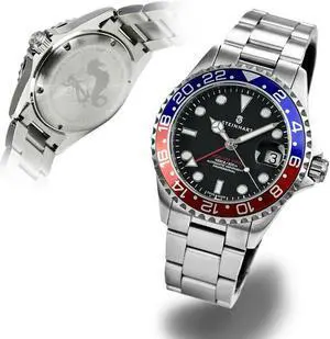 Steinhart GMT-OCEAN One 39 Blue-Red Pepsi Swiss Automatic Sapphire Diver Watch
