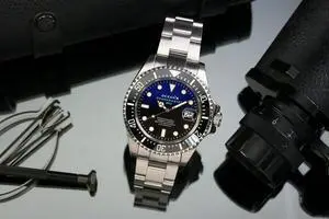 OceanX Sharkmaster 600 Automatic Men's Diver Watch 44mm Blue Dial SMS600-12